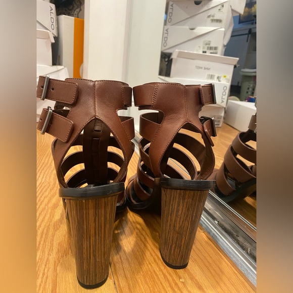 VINCE Nicolette Strappy Leather Sandal, Saddle - Picture 4 of 13